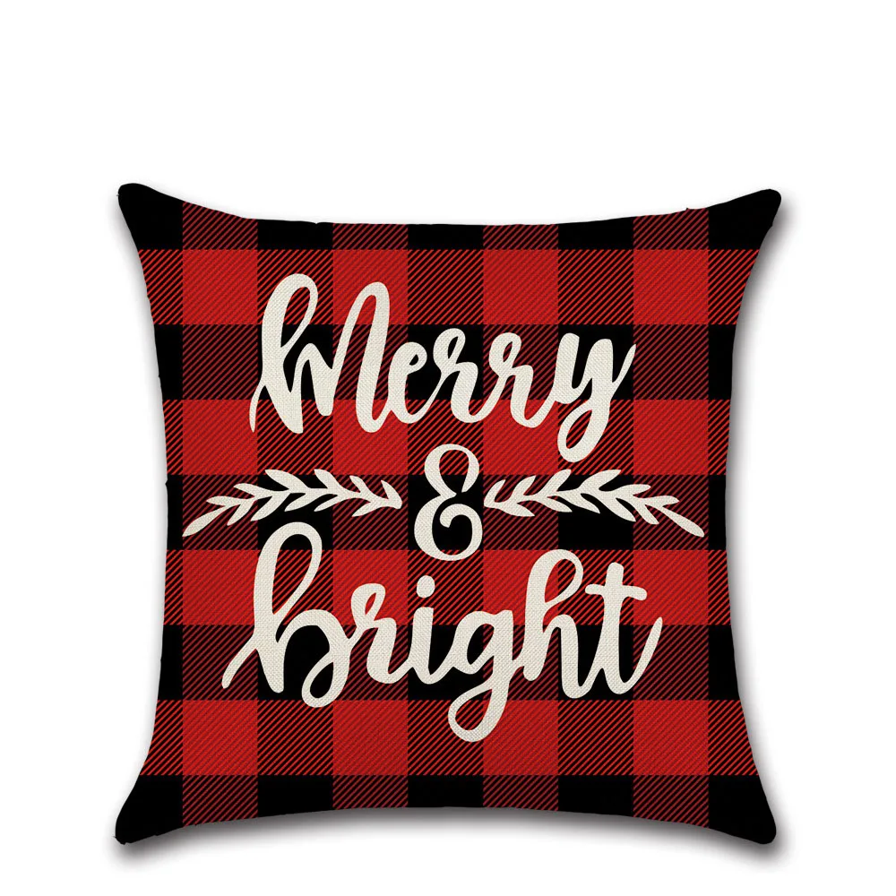 Christmas Day Cushion Case Car Home Decor Pillows Cases Wreath Sofa Bed Cushions Cover Linen Pillow Covers 45*45cm | Дом и сад