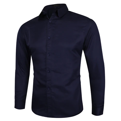 Royal blue Однотонная деловая рубашка с длинными рукавами, большой размер 5XL, мужская повседневная рубашка с длинными рукавами, 6 цветов - Цвет: Royal blue