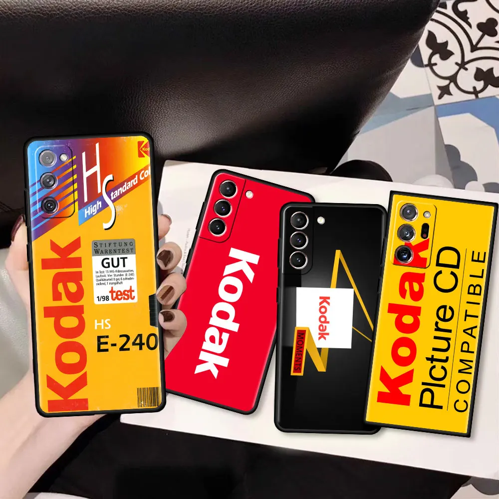 

Silicone Capas For Samsung S20 FE S21 Ultra Phone Case for Galaxy S10 S10e S9 S8 Plus S7 Edge Soft Cove Kodak Fashion Brand
