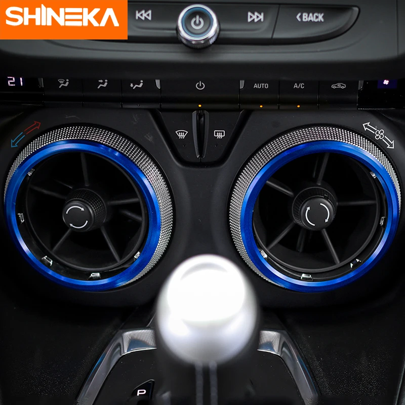 SHINEKA вентиляционное отверстие обшивка кольца переменного тока Bezels для Chevrolet Camaro