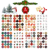 24pcs 8 designs christmas theme seal labels stickers for diy gift baking candy package envelope stationery decoration