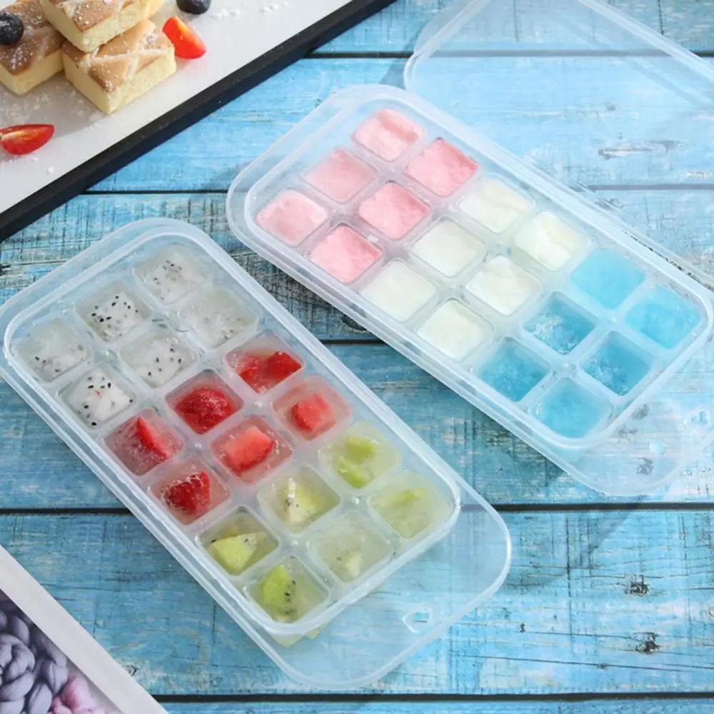 

40%HOTKitchen Bar Silicone 18 Grids Ice Cube Maker Tray Holder Mold Box with Scoop Lid