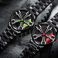 popular sport men watches car rim hub wheel wristwatch mechanical industry style quartz movement waterproof casual reloj
