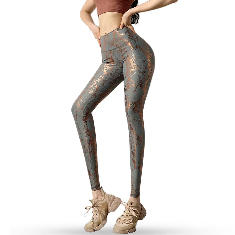 

Women Seamless Yoga Pants High Waist Legging Fitness Stretch Snake Print Trousers Running Sportswear Push Up Gym Workout Tights