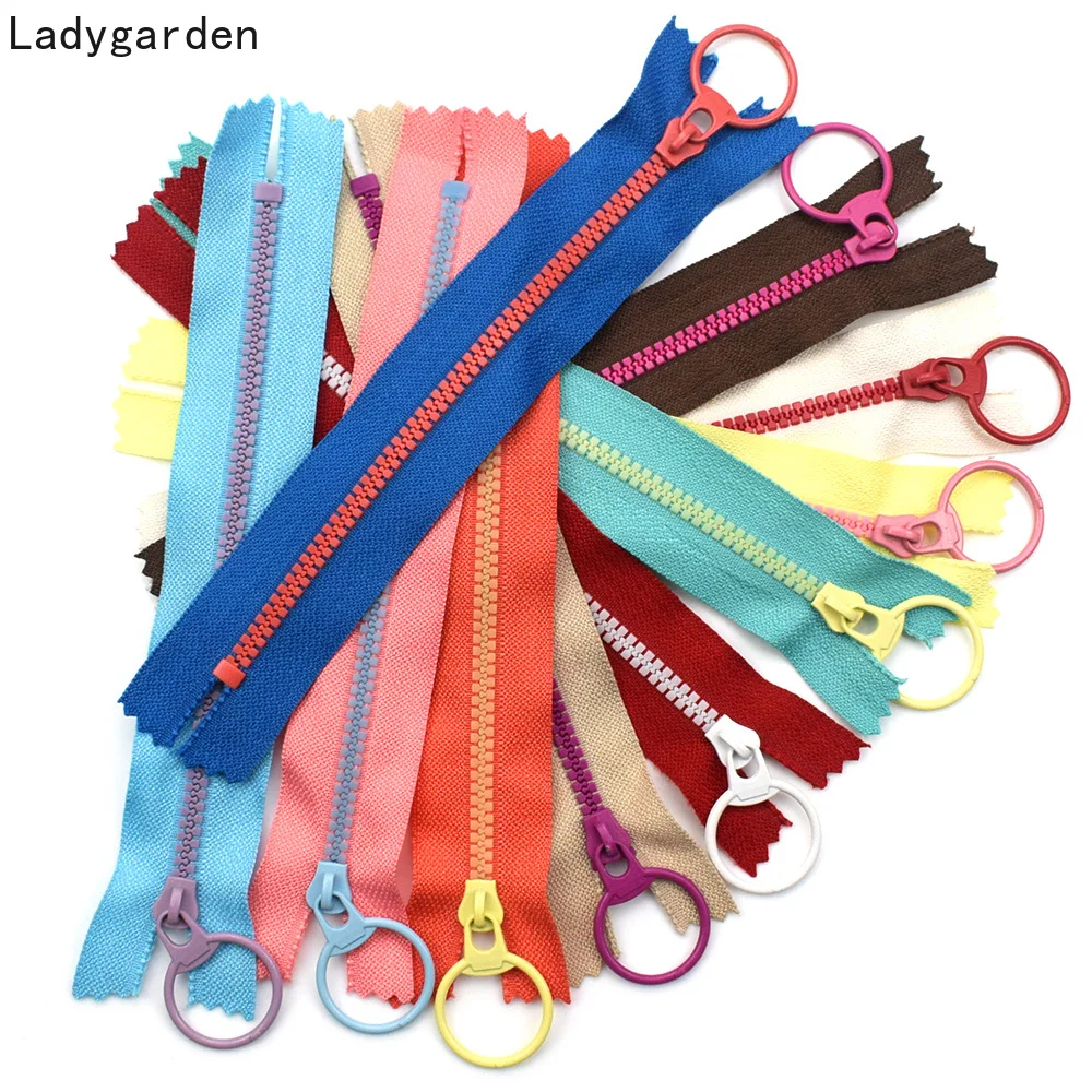 5PCS 15/2030/40cm 3# Closed End Resin Zippers Pull Ring Zip Slider Head for Sewing Bags Wallet Purse Cloth Accessories Crafts - изображение