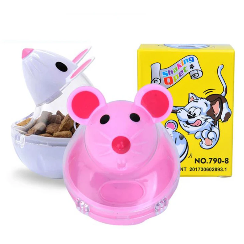 Веселые игрушки для домашних животных кошек емкость мышь утечка пищевые шарики