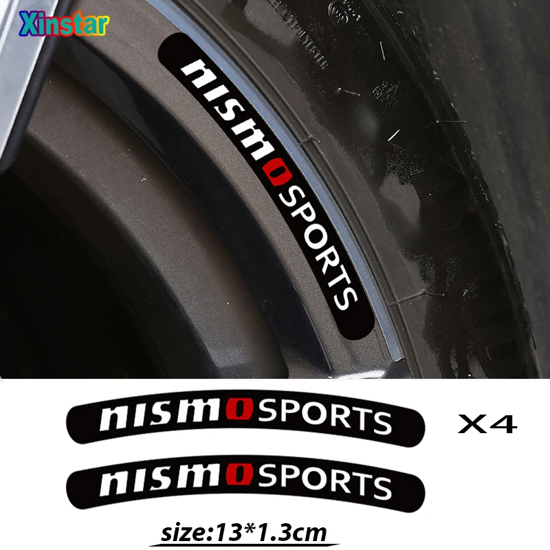4 шт. nismo автомобиль наклейки для колес Nissan Tiida Sunny QASHQAI кольцо марта LIVINA TEANA X TRAI|stickers