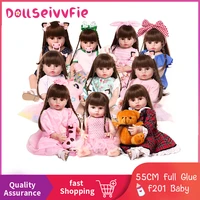55cm all vinyl bebe doll reborn toddler girl princess baty toy very soft full body silicone girl doll