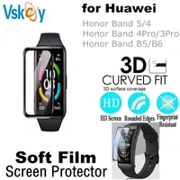 100pcs 3d edge soft screen protector for huawei honor band 5 6 4 talkband b6 b5 full cover protective film no tempered glass