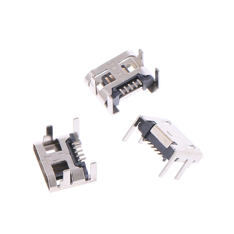 

10 Pcs Micro USB Type B 5 Pin Female Socket Connector SMD 4 Legs 90 Degree