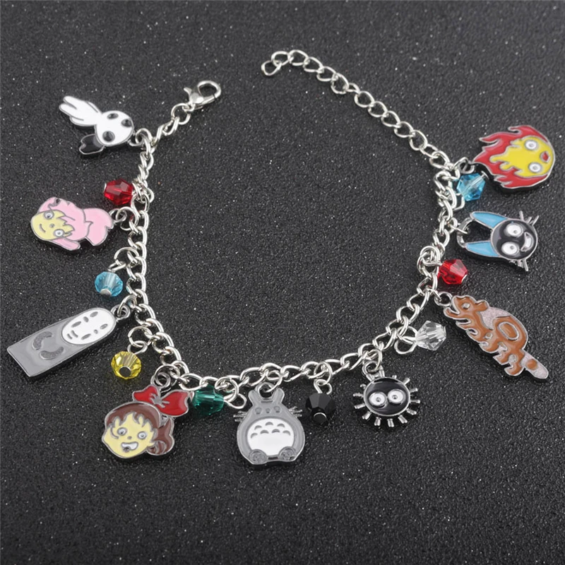 8 шт./компл. кулон аниме Мой сосед Тоторо металлический браслет подарки для
