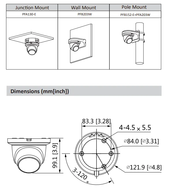 Камера DaHua 4MP Lite AI IR с фиксированным фокусным расстоянием IPC HDW3441TM AS ip камера H.265 codec