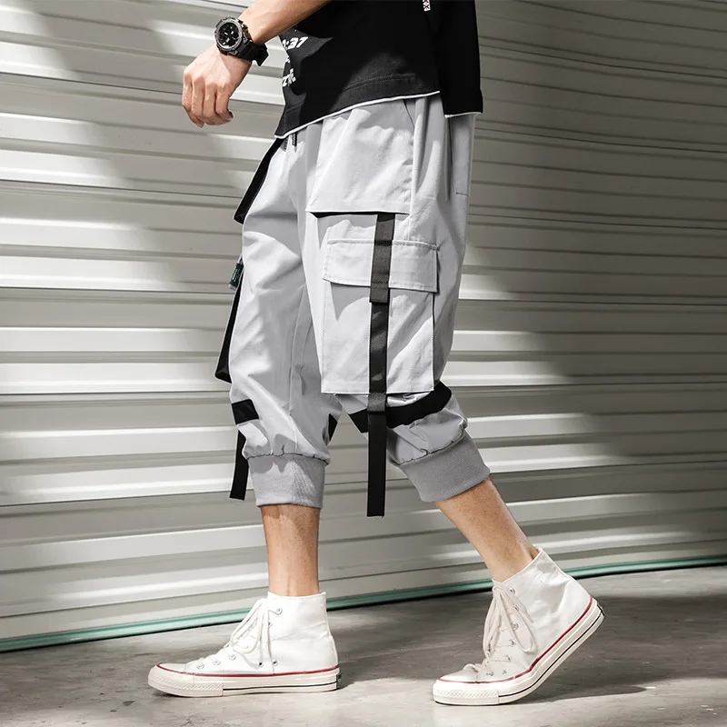 Мужские брюки карго длиной до середины икры в стиле хип хоп модель 2020 года летние