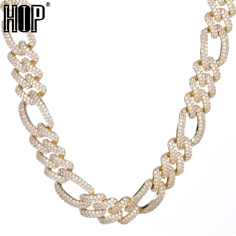 

Hip Hop 18MM 2 Row Iced Out Cuban Link Prong Chain Copper AAA+ Cubic Zirconia Stones Necklace For Women Men Jewelry