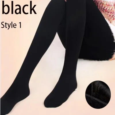 Style 1 black Зимние теплые колготки, колготки женские, большие размеры, эластичные колготки из кожи, высокая эластичная талия, бархатные леггинсы, плотные колготки - Цвет: Style 1 black
