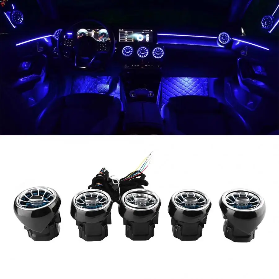 

LED turbine air vent Car air condition vent decoration ambient light lamp For benz A /C /E/ GLC/ CLA class W205 W213 X253 W117