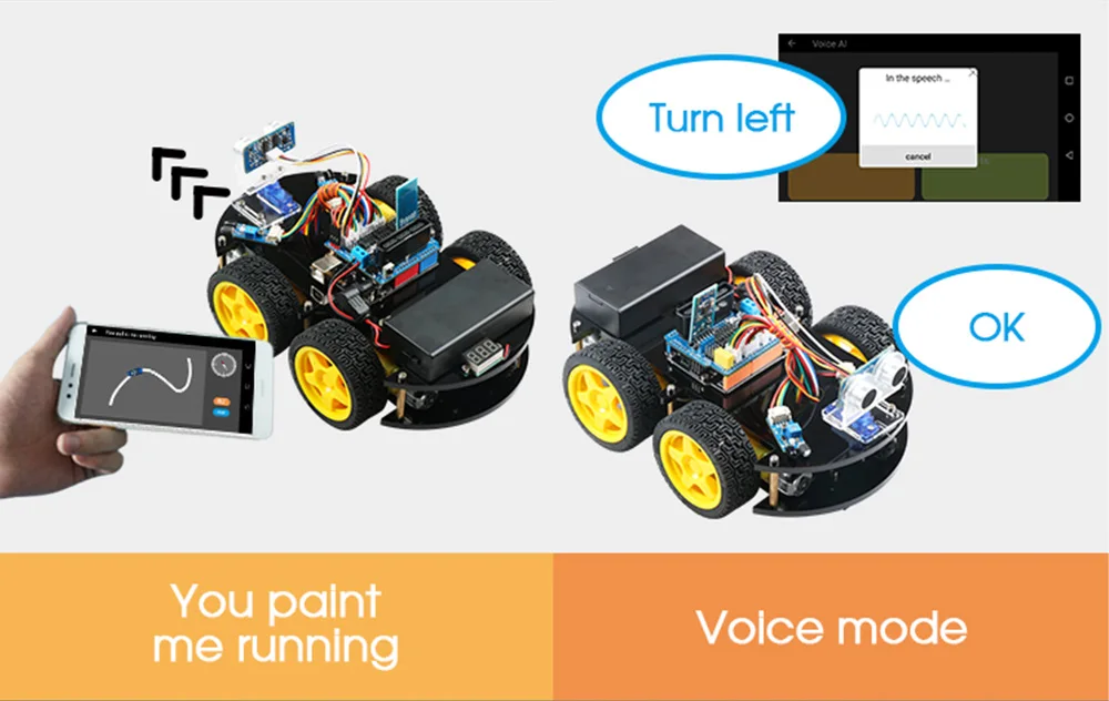 Emakefun для Arduino робот 4WD автомобили приложение RC пульт дистанционного управления Bluetooth робототехники Обучающий Набор Обучающие игрушки для детей