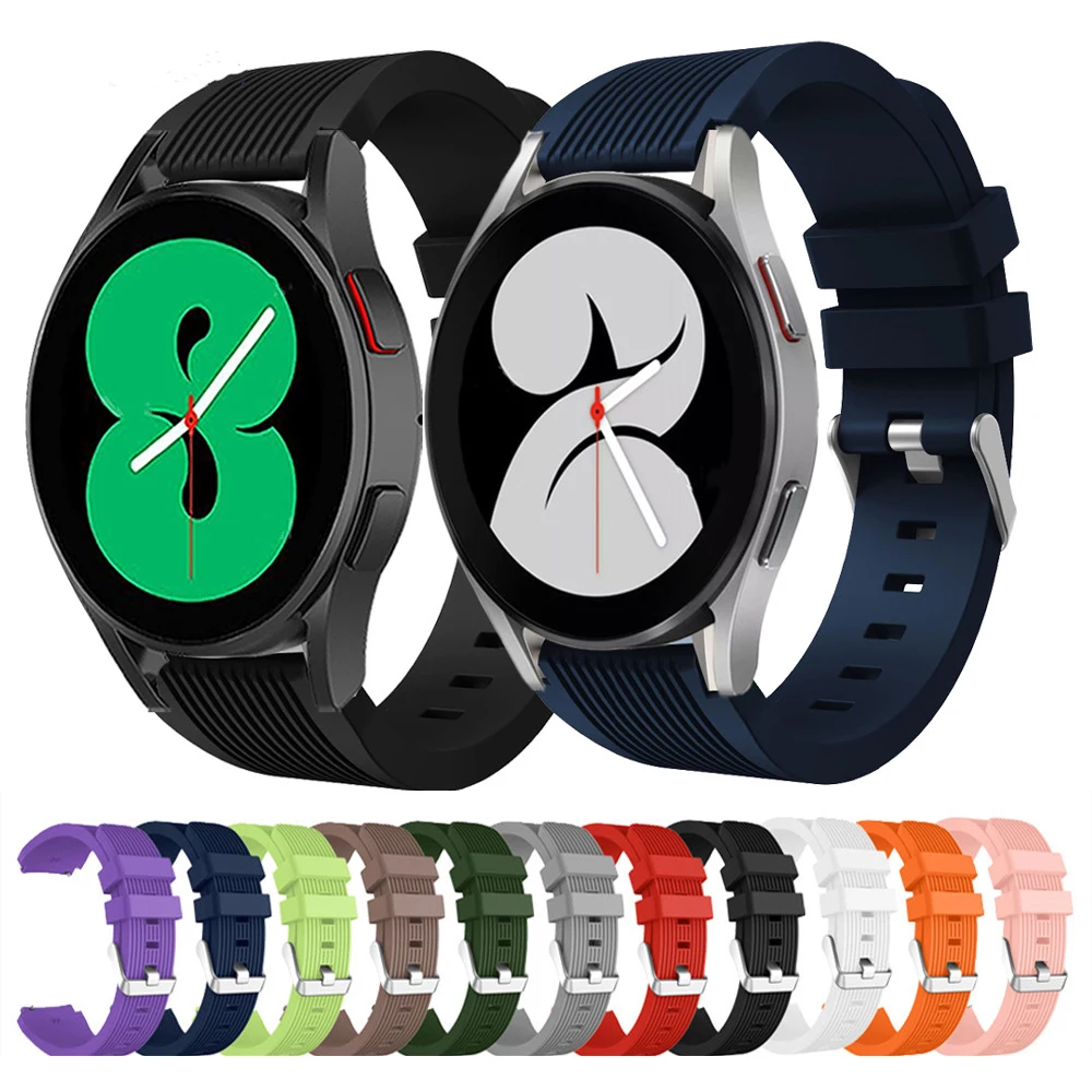 

20mm Silicone Strap Watchband for Samsung Galaxy Watch 4 40mm 44mm& Classic 42mm 46mm Smart Watch Band Bracelet Sport Wristband