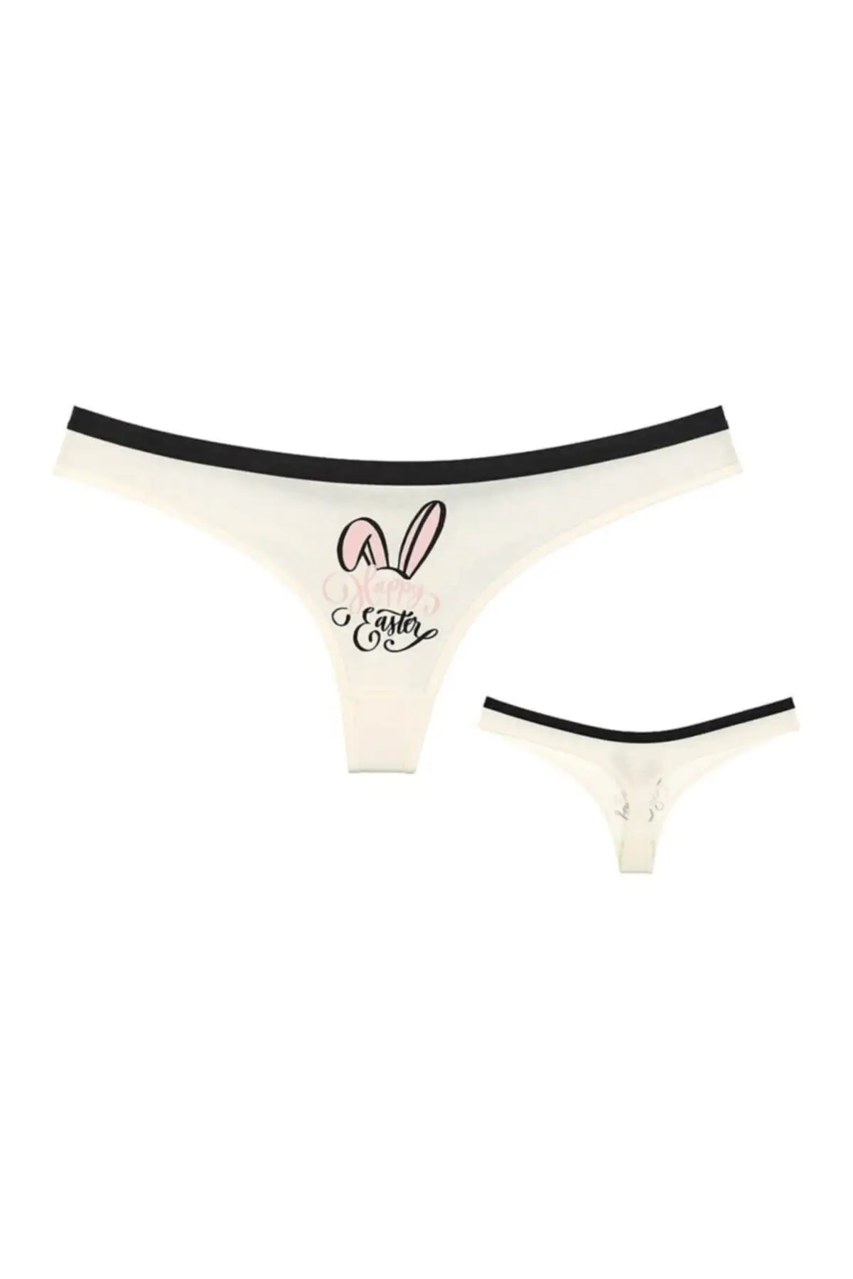5-li Rabbit Printed Female Thong 95 Cotton 5 of Elastane Products 5'li package will be sent in.