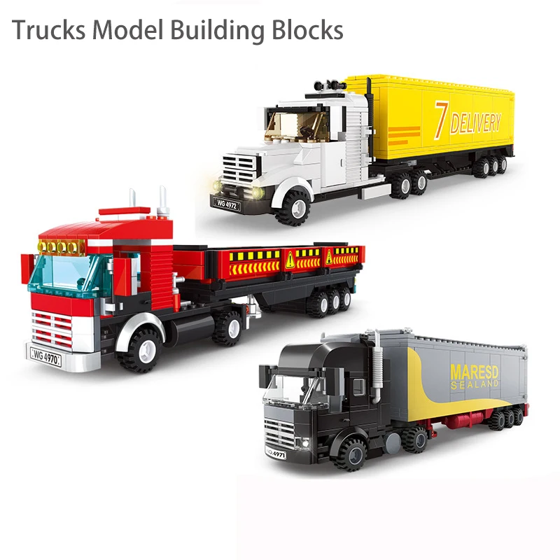 Trucks Model Building Blocks Compatible Technical City Vehicle Cargo Transport Car Boys Toys Mini Bricks Creative Children Gifts |
