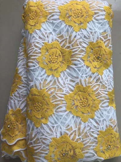 Новейшая нигерийская французская кружевная ткань с камнями вышитая бисером