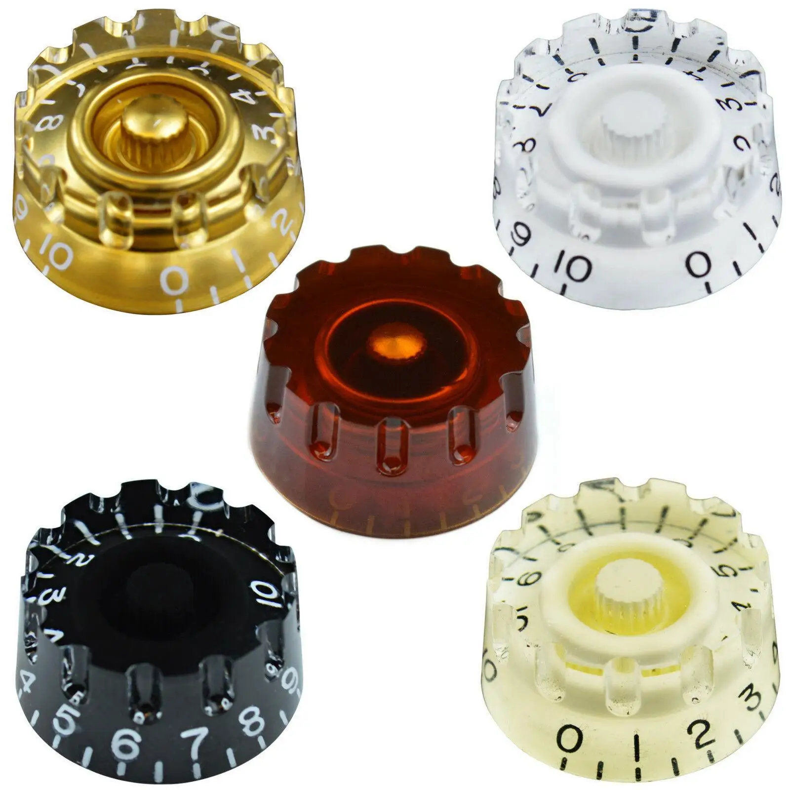 

4/set Knurled Metric Guitar Tone Volume Speed Knob Potentiometer Compatible with