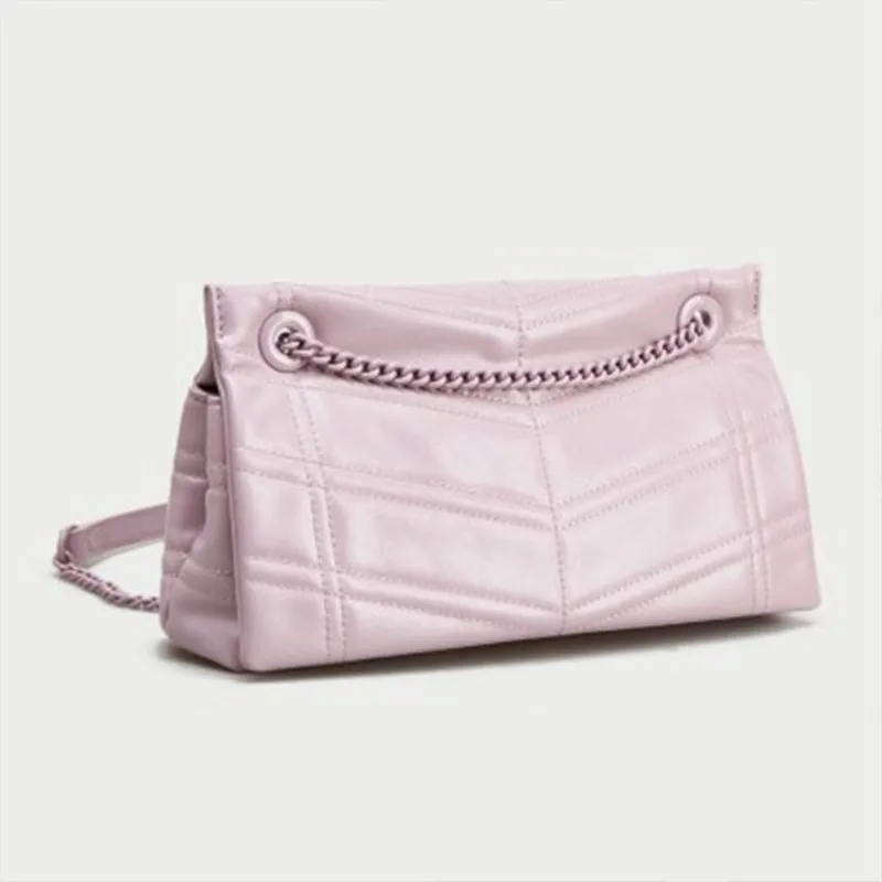 

Брендовая женская сумка через плечо, тоут из мягкой кожи со стеганым клапаном, женская сумка через плечо, металлическая роскошная сумка на ц...