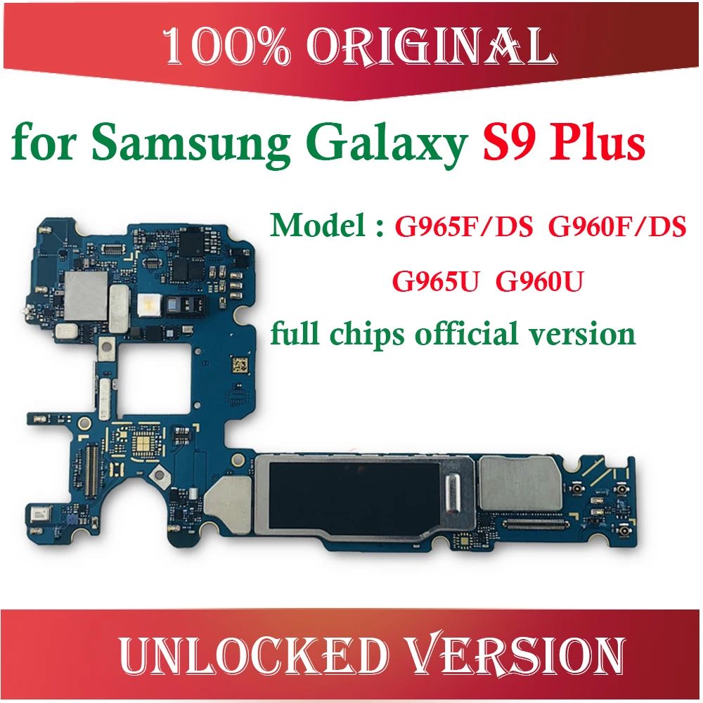 Оригинальная разблокированная материнская плата для samsung Galaxy S9 PLUS G965F G960F установка AOS логическая плата с чипом 6 ГБ ОЗУ 64 Гб ПЗУ