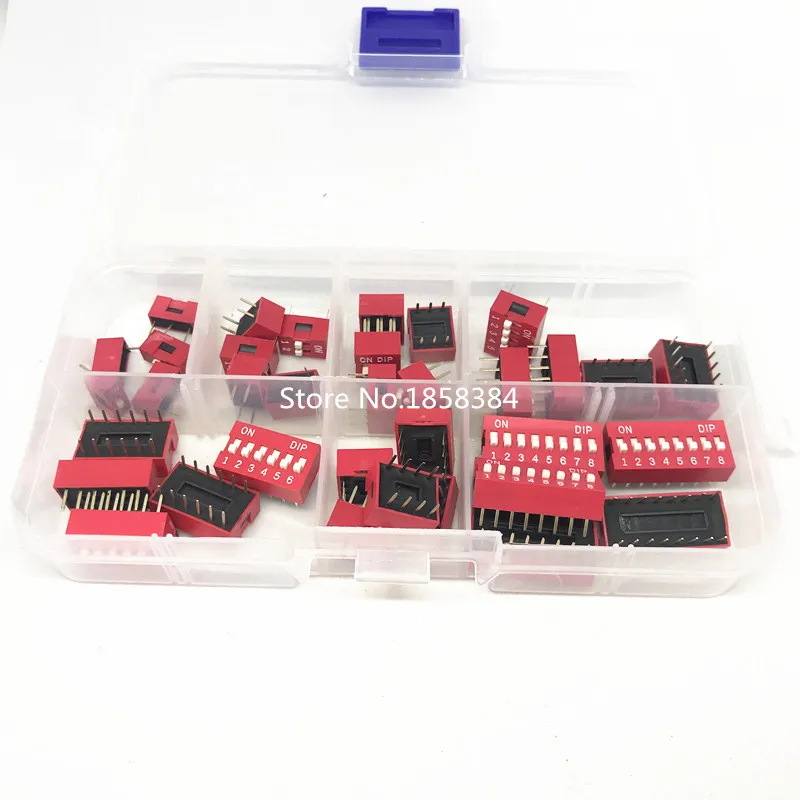 Набор переключателей Dip 6 значений 30 шт./лот в коробке 2 3 4 5 8 направлений 54 мм