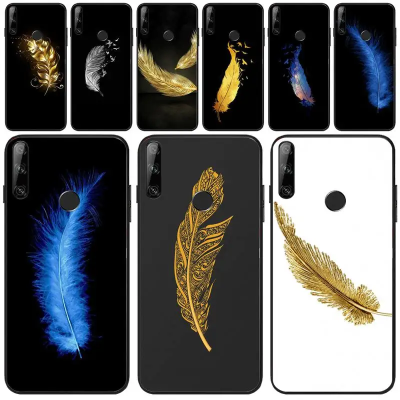 Модный перо Новое поступление черный чехол для сотового телефона Huawei Y5 Y6 Y7 Y9 Prime Pro