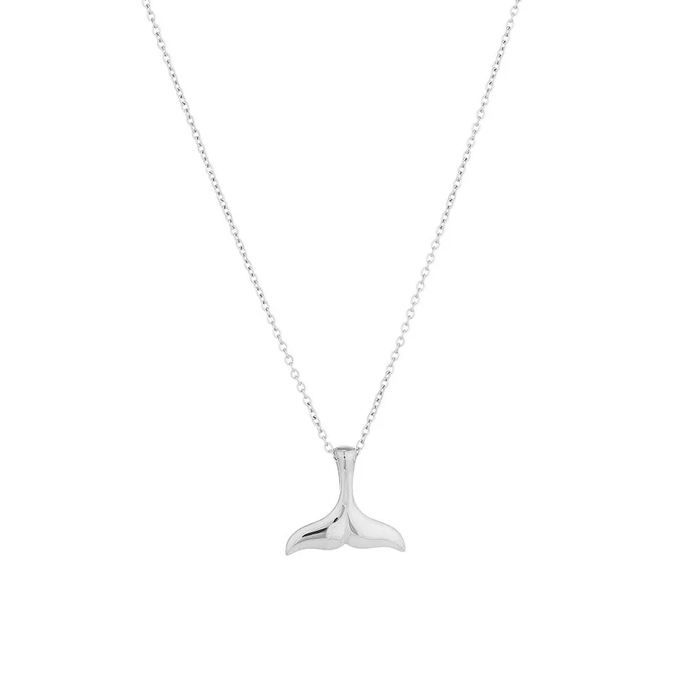 

Wholesale Stainless Steel Mermaid tail Necklace with Whale Tail Pendant and 45cm Chain as Beach Girl Best Gift 10pcs/lot