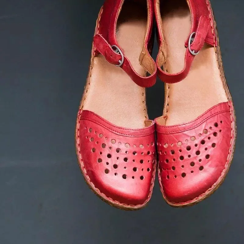 Женские сандалии в римском стиле летние туфли из спилка с мягкой подошвой