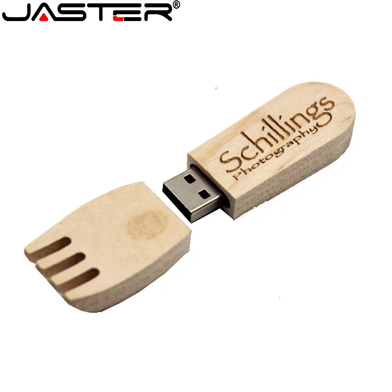 

Free LOGO 128GB Wooden USB 2.0 Flash Drive 64GB Fork Pen Drives 32GB Gifts Memory Stick 16GB U Disk 8GB 100% Real Capacity 4GB