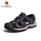 Мужские кожаные сандалии CAMEL, уличные удобные пляжные сандалии-гладиаторы, защита от столкновений, повседневная обувь, лето 2021