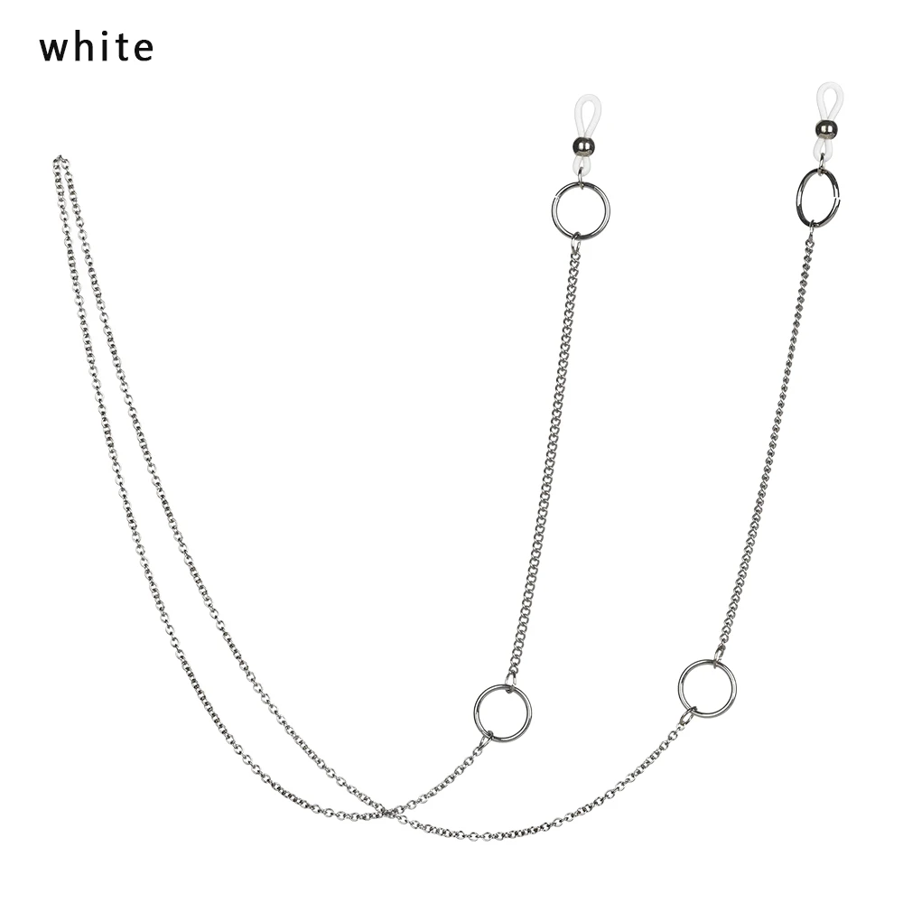 white Mujer Модные солнцезащитные очки, солнцезащитные очки цепь женские металлические украшения аксессуары для одежды брендовый дизайнер - Цвет: white