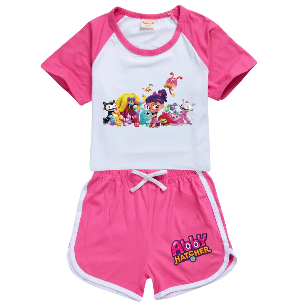 Летние комплекты детской одежды для девочек одежда Эбби Хэтчер футболка с