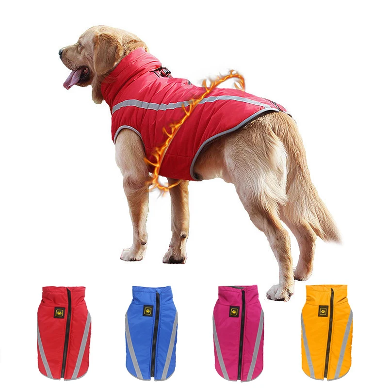 

XL-6XL Reflective Dog Coat Jackets Winter Waterproof Pet Clothing Warm Dog Vest Clothes For Medium Large Dogs Bulldog Labrador