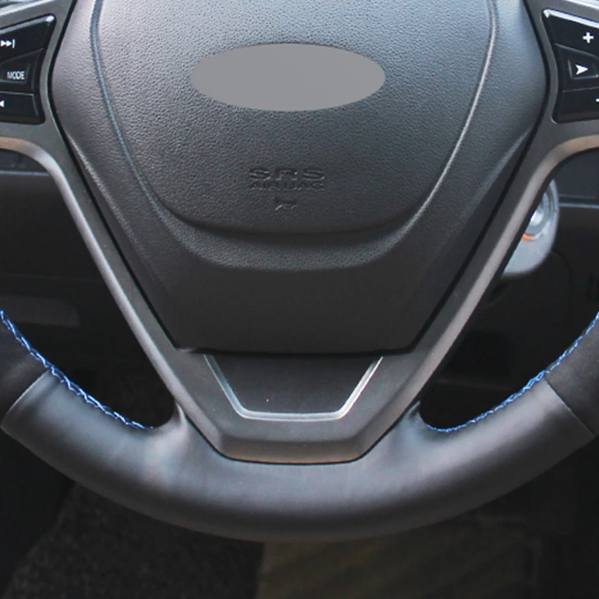 

LQTENLEO Black Genuine Leather Suede Car Steering Wheel Cover For Chery Tiggo 3 2014 2015 2016 2017 2018 Tiggo 2010-2013