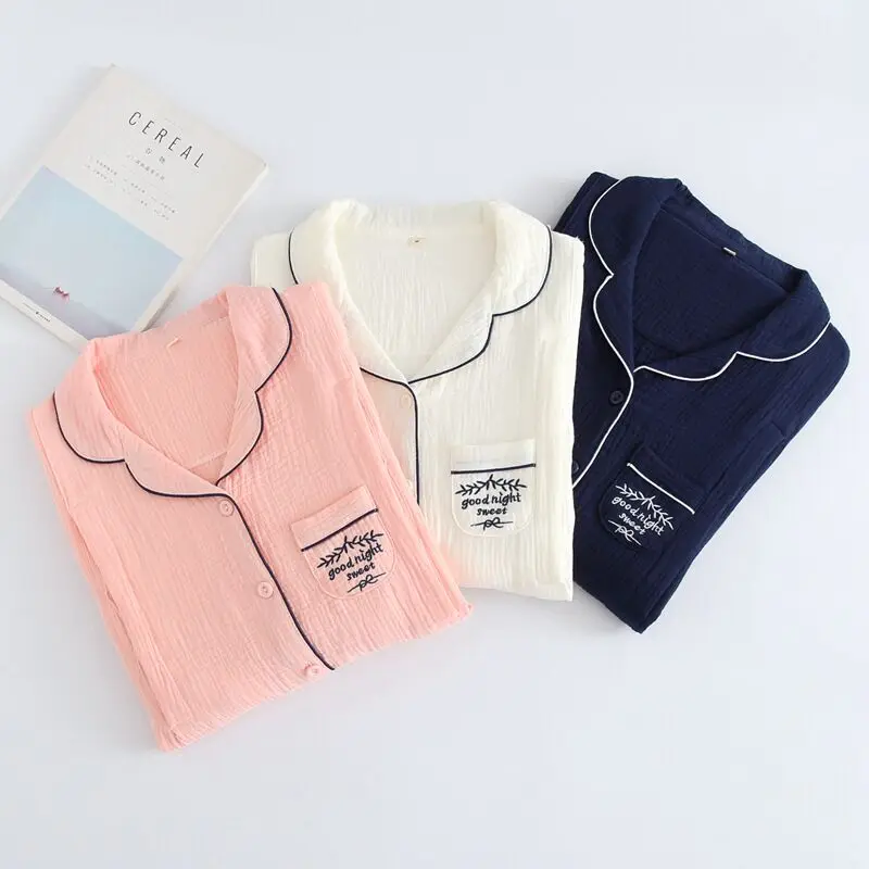 Новые Мягкие хлопковые креповые пижамы для кормящих мам с застежкой спереди