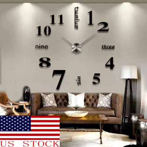 Новые 3D настенные часы большие наклейки фотография декоративная на стену | Дом и