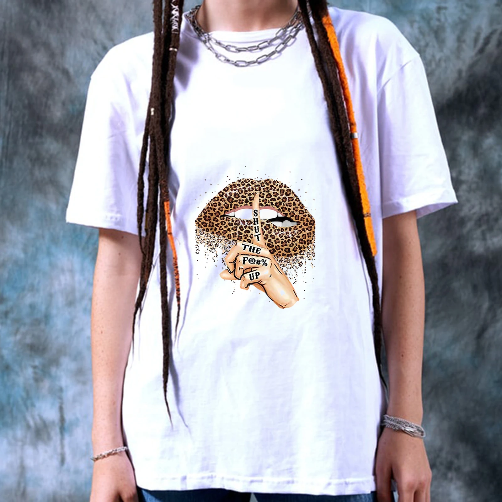 

Summer Fashion Shirt Lips Leopard Graphic T Shirt Women Tops Base O-neckBlack Tees Kiss Leopard Lip Funny Girls Tshirt