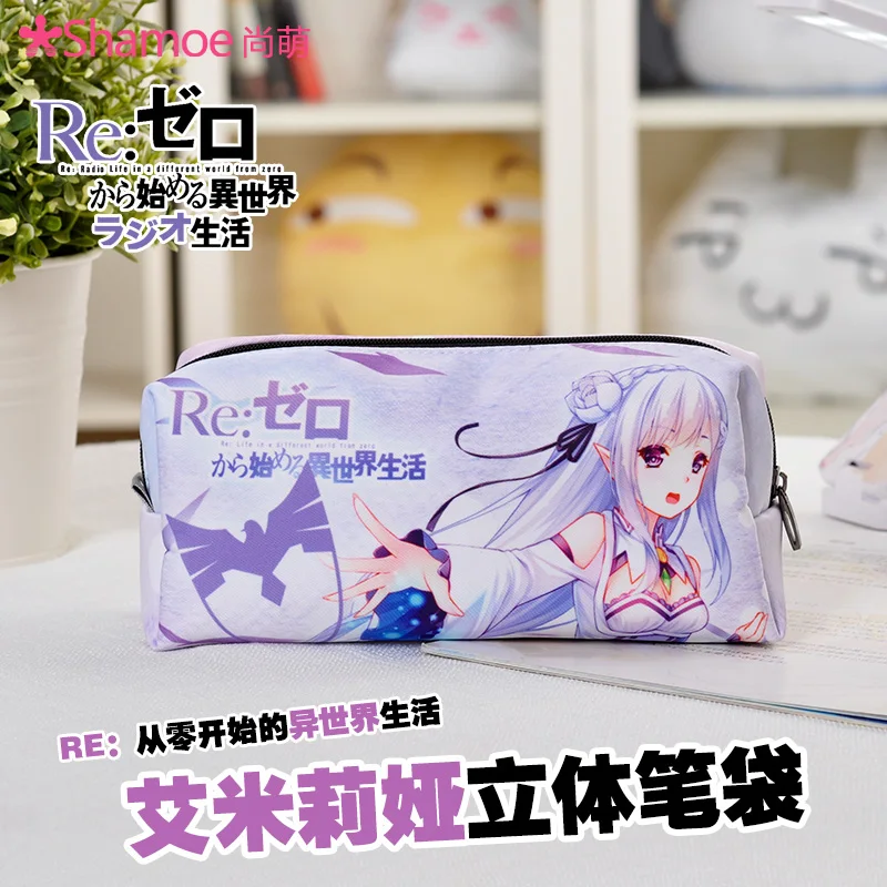 Японское аниме Re:Zero Start Life in other World Ram Rem Emilia студенческий пенал для косплея чехол