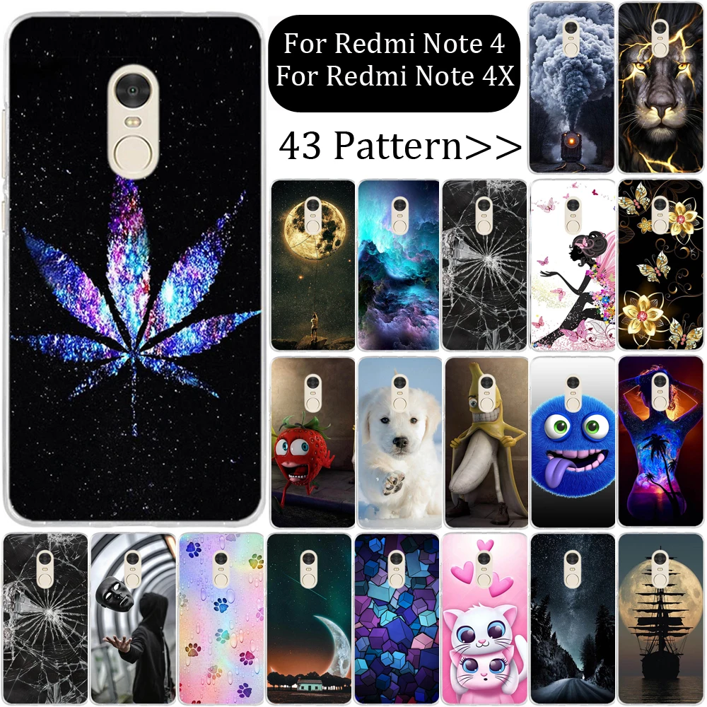 Чехол для Xiaomi Redmi Note 4 силиконовый чехол глобальная версия задняя крышка 4X Funda