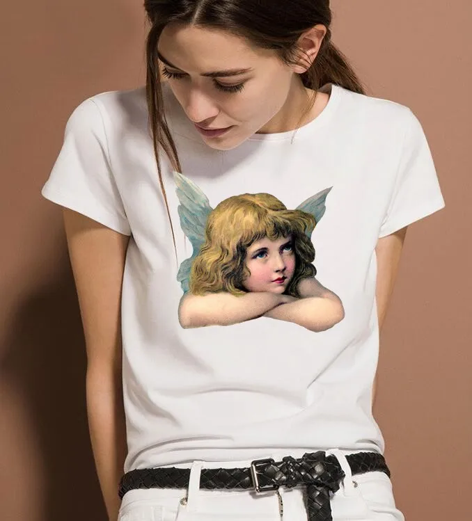 2019 Новая модная футболка женская Kawaii печать с коротким рукавом o образным вырезом
