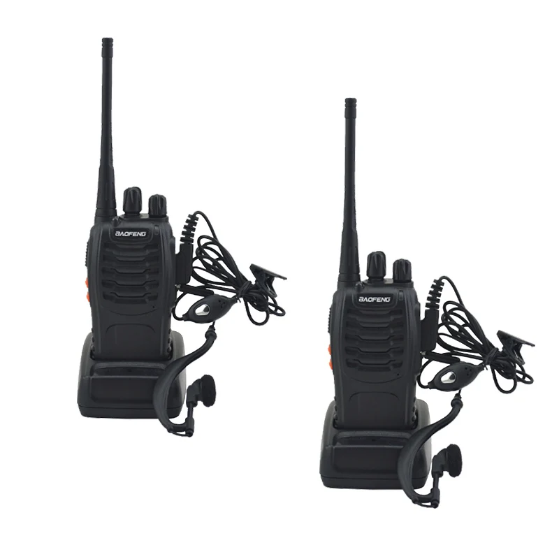 

2pcs/lot BF-888S baofeng walkie talkie 888s UHF 400-470MHz 16Channel Portable two way radio with earpiece bf888s transceiver