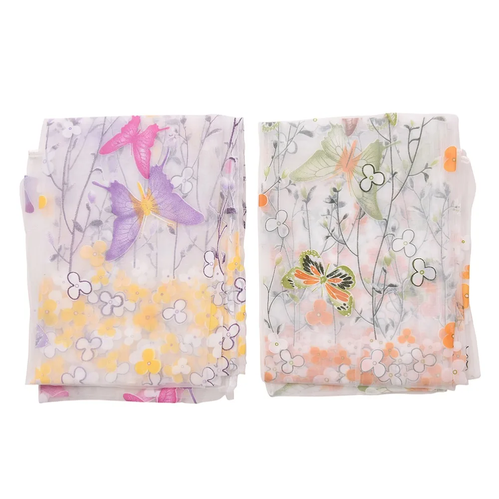 

100cm*200cm Sheer Drape Panel Stain Fabric Valances New Big Butterfly Embroidered Tulle Door Window Screening Curtain Home Decor