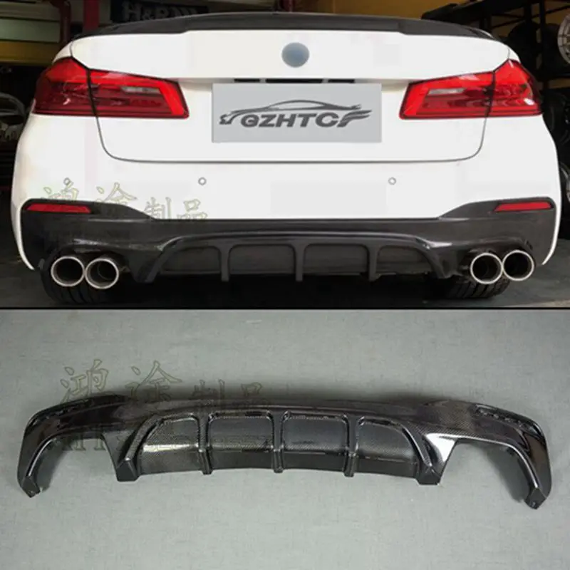 

5 Series Carbon Fiber Rear Bumper Lip Diffuser for BMW G30 G38 M TECH M Sport 2017 2018 Back Skid Plate Car Styling