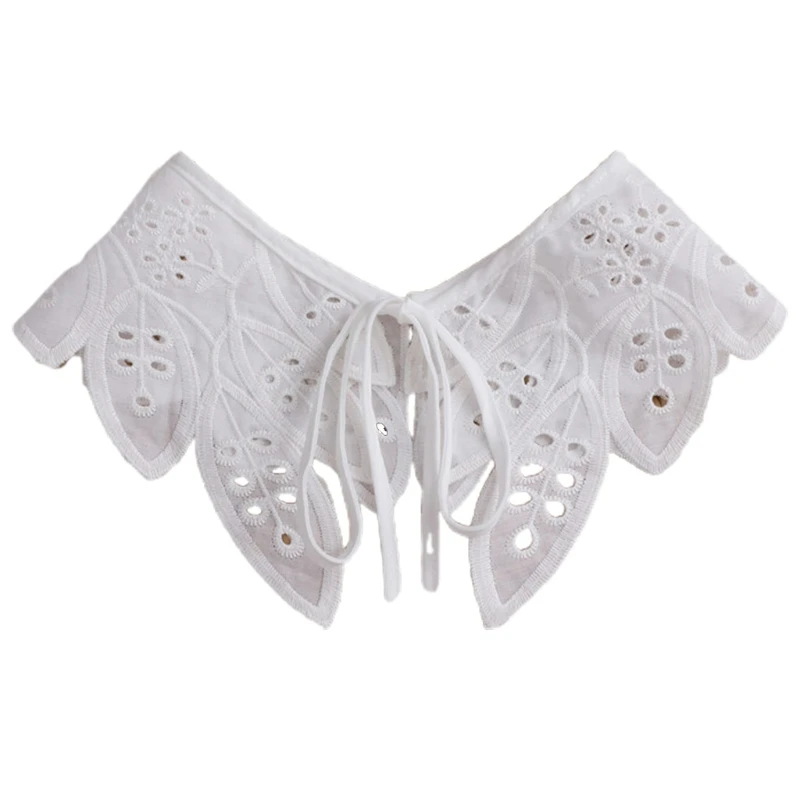 

Накладной Воротник Женский, с цветочной вышивкой, элегантный, на шнуровке, с лентой, большая шаль, накидка, женское декоративное короткое по...