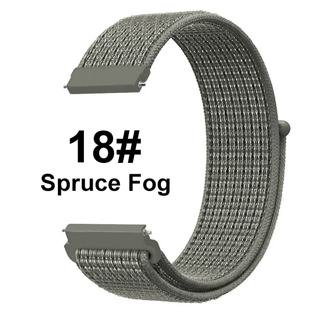 Spruce Fog UEBN 20 мм 22 мм нейлоновый спортивный ремешок для Garmin Vivoactive 3 4 Venu/GarminMove/Forerunner 245 645 ремешок для наручных часов - Цвет ремешка: Spruce Fog