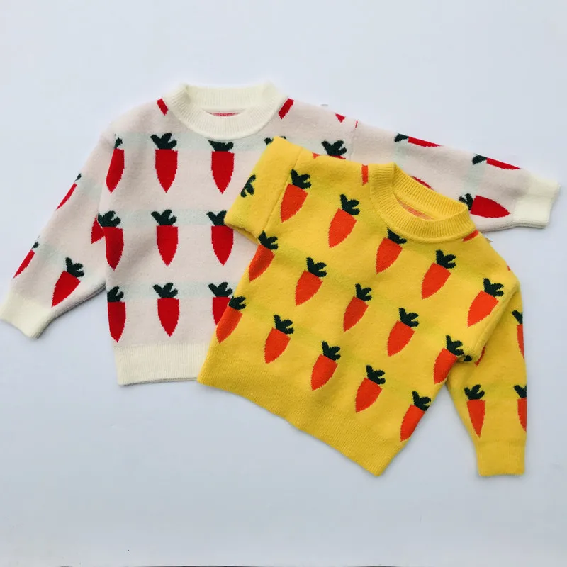 Детские свитера для девочек дизайн морковки детей от 2 до 7 лет можно носить